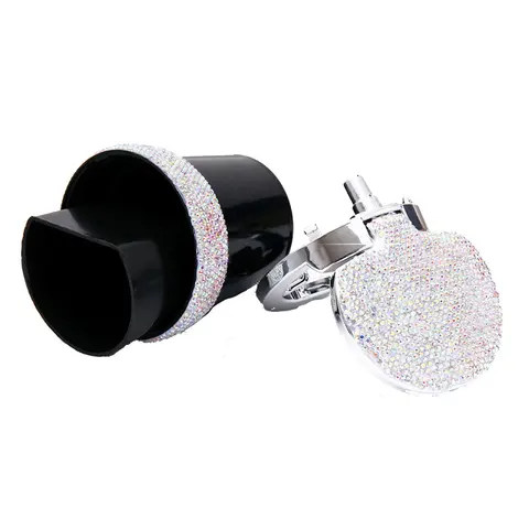 Bling Bling Rhinestones Portable Car Ashtray With Light Crystal Diamond Led Car Ash Tray Ashtray Storage Cup