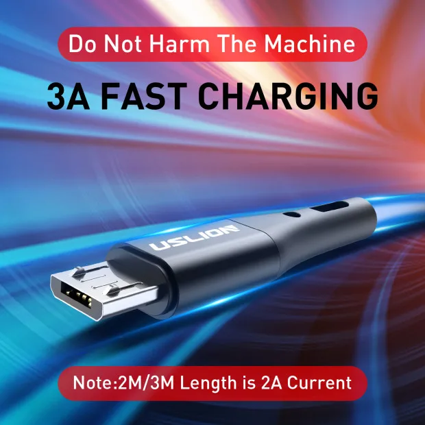 Кабель Micro USB USLION для быстрой зарядки Samsung Xiaomi кабель передачи данных Huawei usb
