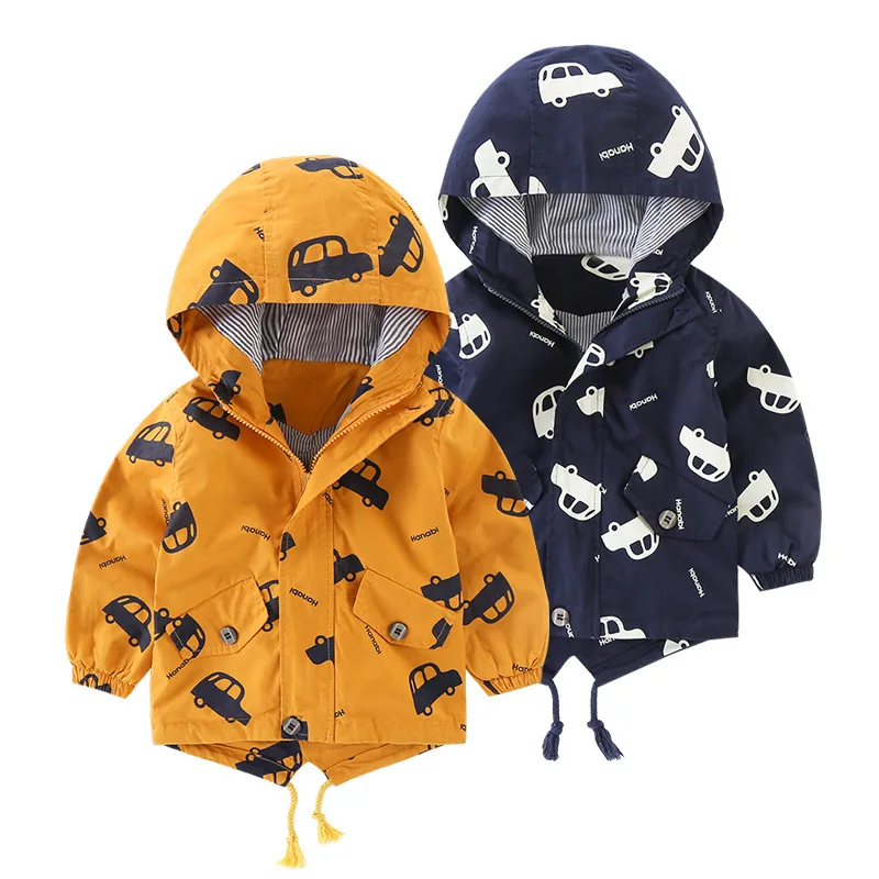 

Kids Cotton Jacket For Boys Girls Autumn Winter Outerwear Cute Car Windbreaker Coats Fashion Print Canvas Baby Children Clothing