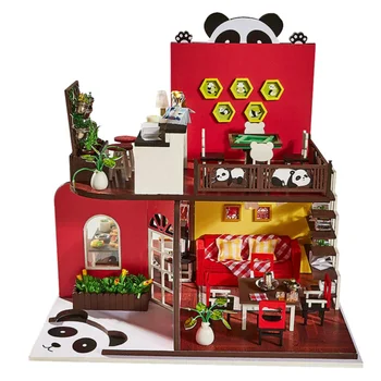 

1Set Panda Large Villa Model Handmade Toy for Decoration Colorful