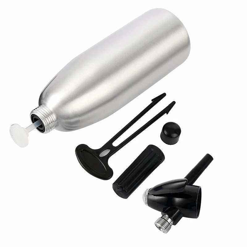 GOALONE 1L Aluminum Alloy Soda Siphon Professional Soda Sparkling Water Maker with Pressure Regulator for Juice Drinks Cocktails