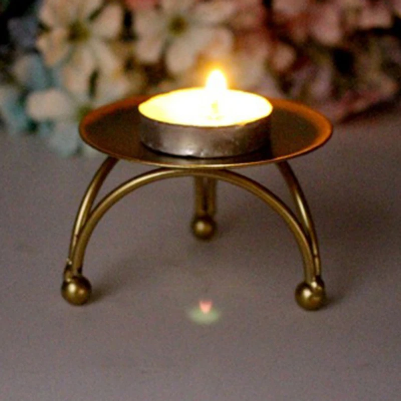 Геометрический круглый Votive подсвечники подсвечник из кованого железа Настольный подсвечник для вечерние свадебные украшения дома