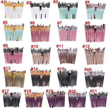 

20PCS Make Up Brushes Professional Cosmetic Plastic Handle Basic Eyebrow Eyeshadow Mascara Lip Makeup Brush Set KG66