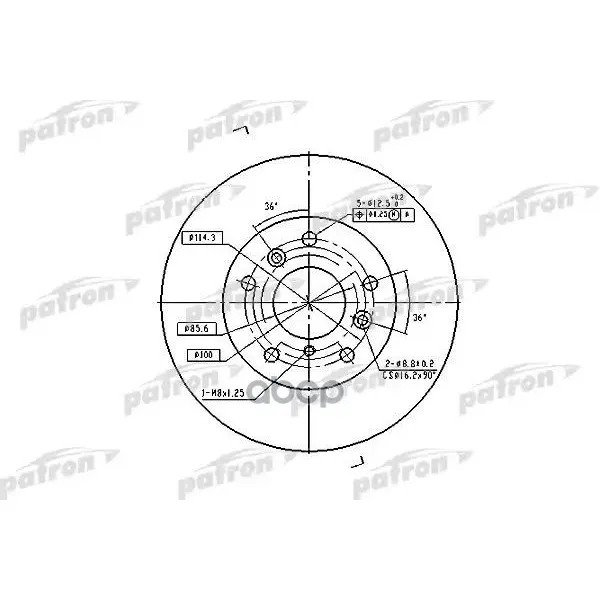Диск Тормозной Передн Ford Usa: Probe I 88-93, Mazda: 626 Ii 83-87, Iii 87-92, Chery Tiggo. PATRON арт. PBD2571