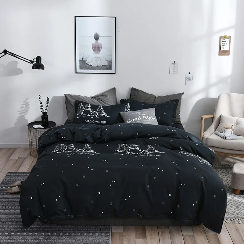 Denisroom одеяло комплекты постельного белья черное постельное белье комплект