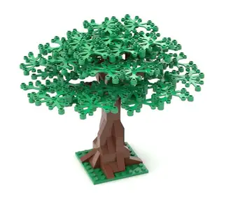 

Single Big Size Tree Green Bush Home Plants Model Building Blocks DIY Garden Parts Bricks Toys Gift For Children