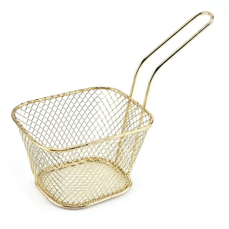 F1CC Portable Mini Chip Fryer French Fries Basket Frying Pan Filter Kitchen Cooking Chef Strainer Table Food Serving | Дом и сад