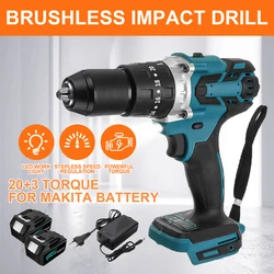 Makita perceuse à percussion électrique sans fil 18V, tournevis 13mm, outil électrique 3 en 1, rechargeable, clé sans fil, outils pour batterie 