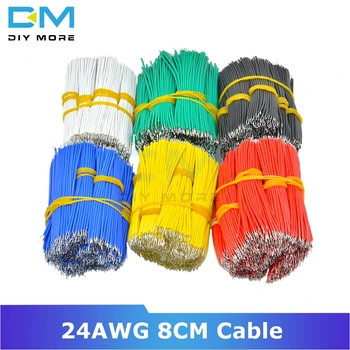 

100PCS 24AWG 8CM Tin-Plated Breadboard PCB Solder Cable Fly Jumper Wire Cable Tin Conductor Wires 1007-24AWG Electrical Cable