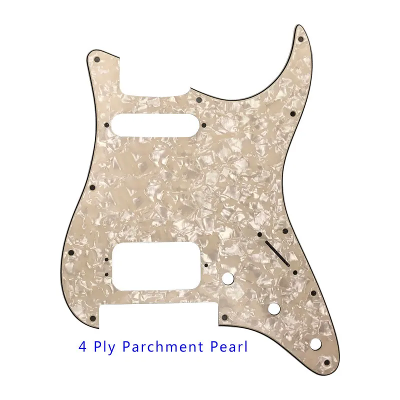 Заказной качественный Накладка для гитары-11(США) резьбовыми отверстиями Stratocaster с тремоло Floyd Rose мост хамбакер HS защитная пластина - Цвет: Parchment Pearl