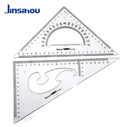 Jinsihou/Cokai многофункциональная скошенный Пластик Треугольники линейка 15/20/25/30/35 см для детей 2 шт./компл. в виде геометрических фигур