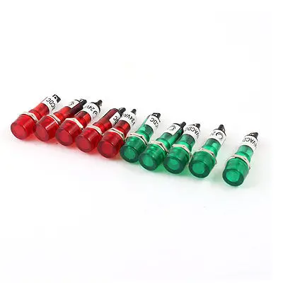 

AC DC 24V 2 Pins Terminals Signal Lamps Red Green Indicator Lights 10 Pcs
