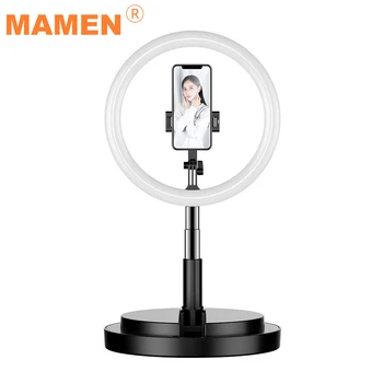 

MAMEN 10 Inches 3200-5600K Selfie Ring LIght Foldable Lamp With USB Plug Dimmable Photography Lighting For Youtube Studio Makeup