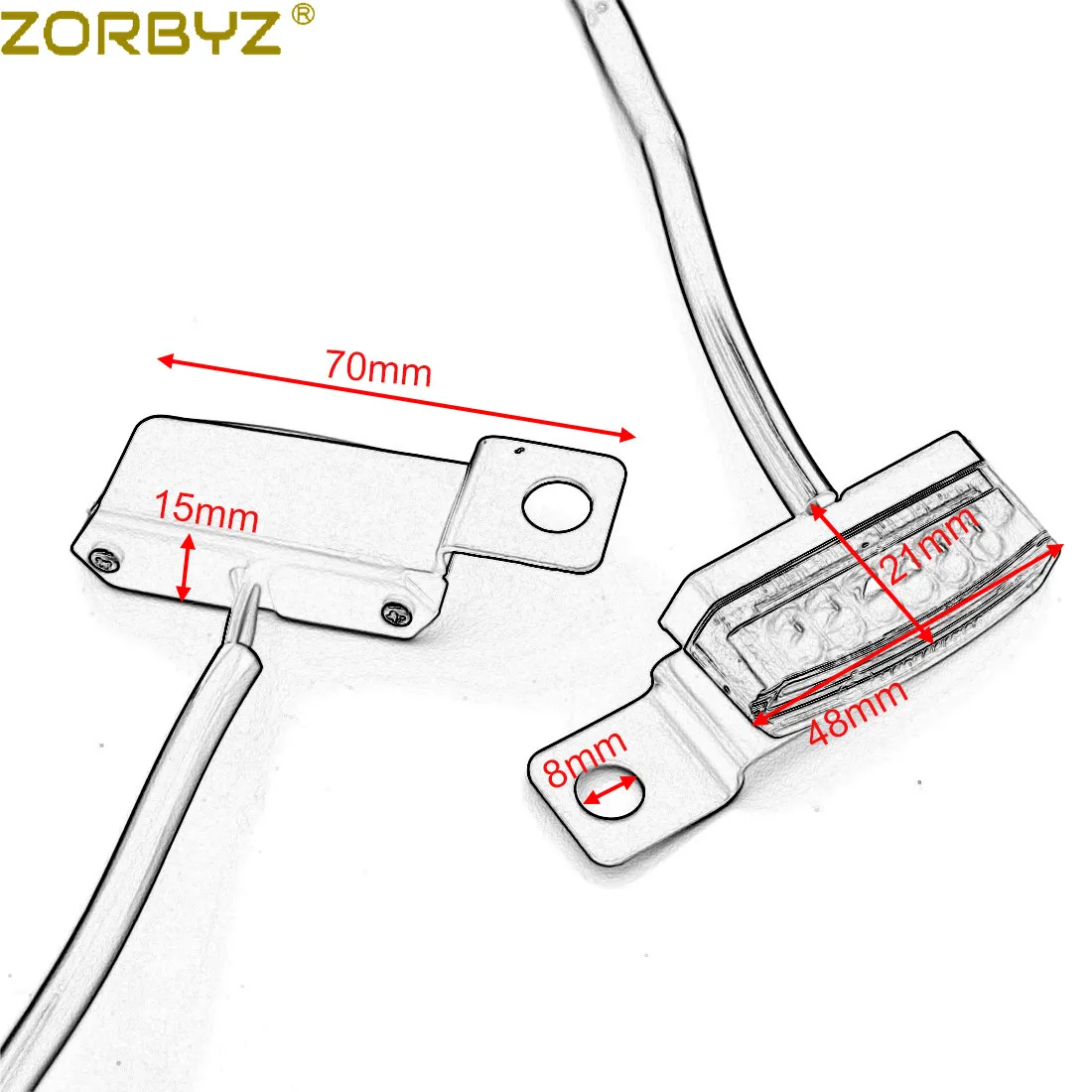 ZORBYZ Мотоцикл Черная Автомобильная сирена легкая в установке 12В мини