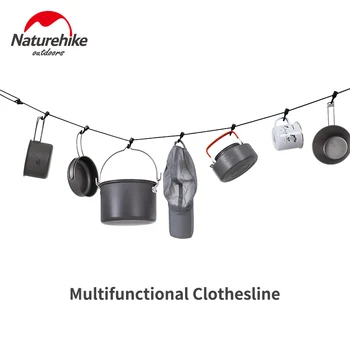 

Naturehike 4.3M Adjustable Travel Home Style Clothesline Outdoor Activity Camping Windproof Anti-skid Clothesline with Clip