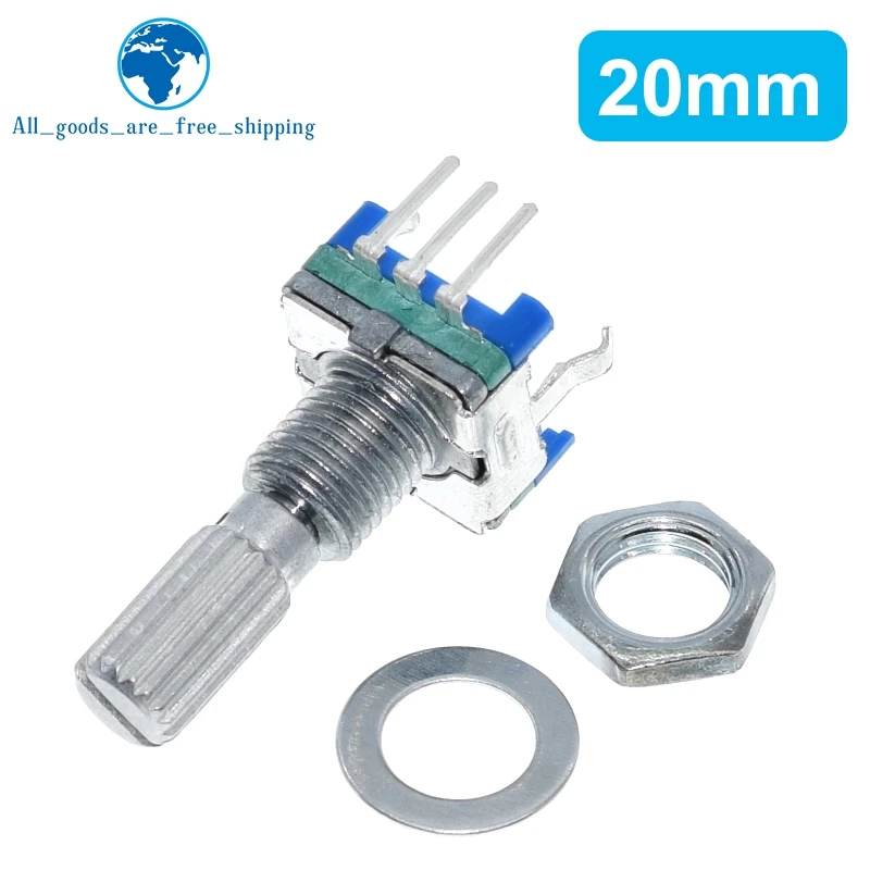 TZT 10PCS Plum handle 15mm 20mm rotary encoder coding switch / EC11 / digital potentiometer with switch 5 Pin