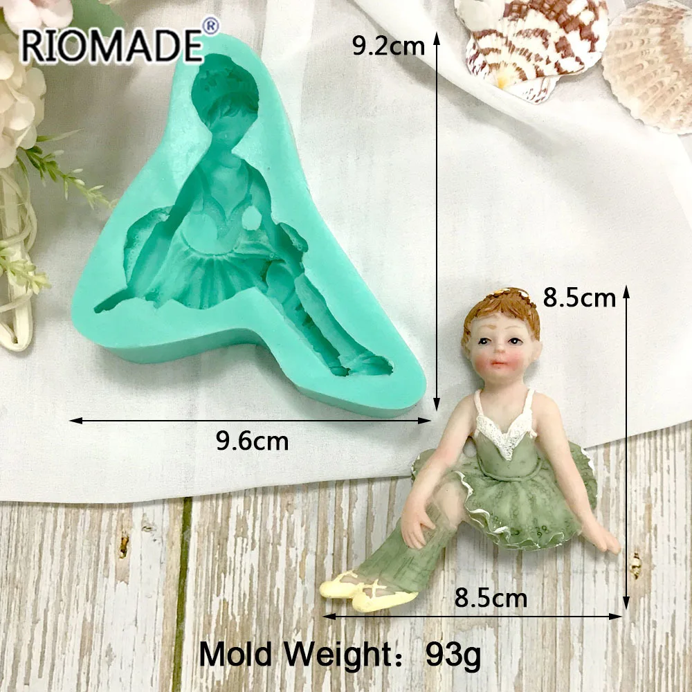 Niedliche Ballett-Tänzerin Silikonform Fondant Kuchendekoration Werkzeuge Keks Schokolade Dessert Zuckerhandwerk Backen Epoxidharz-Gießform – Detail 6