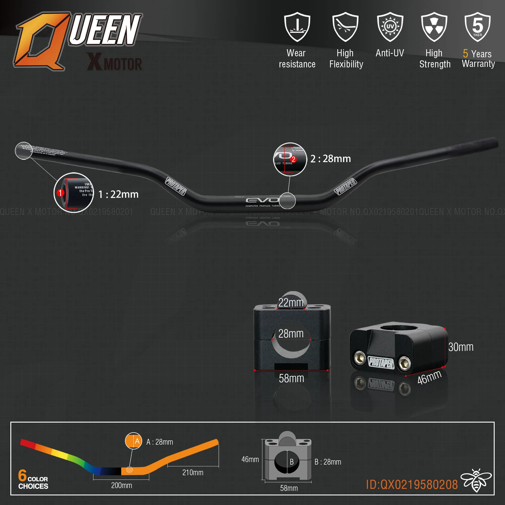 Руль для Pro Taper Pack Bar 1 1/8 &quot6 дней Fatbar Колодки Ручки Pit Racing Dirt Bike мотоцикл с адаптер