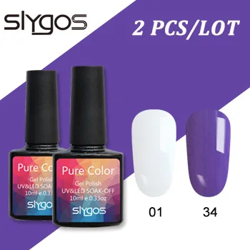 SLYGOS Однотонная одежда серии УФ-гель для ногтей 2 шт./компл. Цвет серии УФ Гель-лак для ногтей Лаки! полупостоянная светодиодный лак для ногтей с блестками - Цвет: 0134
