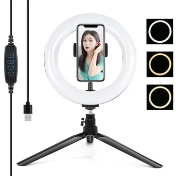 

PULUZ 7.9inch LED Selfie 20CM Ring Light With Tripod Dimmable Camera Phone Ring Lamp For for Youtube tiktok tok ringlight