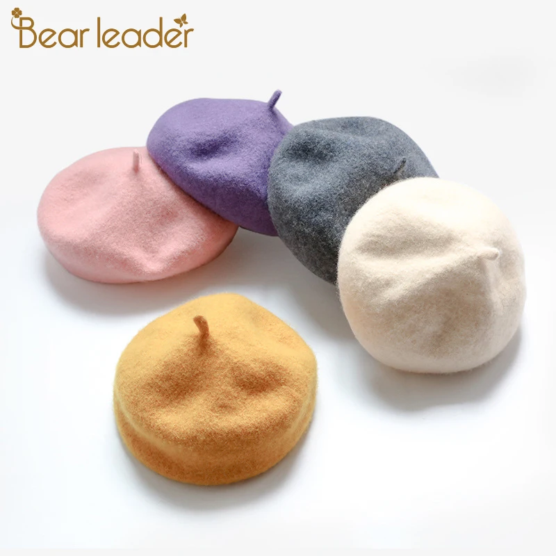 Детские шапки для девочек Bear Learder новые зимние весенние детские береты шапка