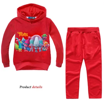 

DLF Anime Lovely Trolls Dolls Hoodies Pant Clothing Set Kids Casual 2 Piece Set Girls Clothes Set Children Tracksuit Sportwear