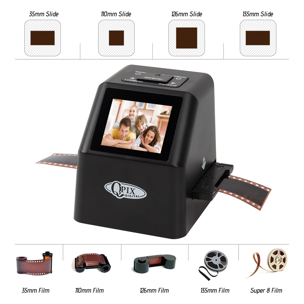 Scanner De Films 22MP Avec Écran 5" - Convertir Négatifs Diapositives 35mm 126 110 En Photos Numériques