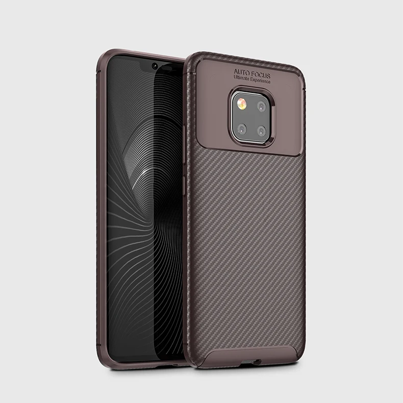brown Для huawei mate 20 mate 20 Pro Чехол из углеродного волокна в полоску из ТПУ для huawei mate 20 Lite mate 20X пыленепроницаемый мягкий чехол - Цвет: brown