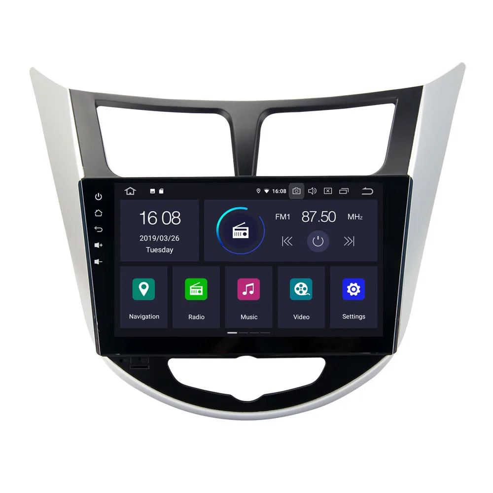 1G+ 16G Android 9,1 автомобильный Радио Мультимедиа Видео плеер для hyundai Solaris 2010- навигация gps