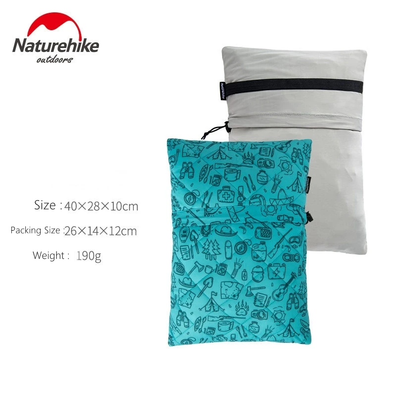 Naturehike губка складной коврик подушка также использует подголовник автомобиля Портативный Сверхлегкий фонарь вес и мягкий для пеших прогулок, кемпинга, путешествий - Цвет: Sky Blue