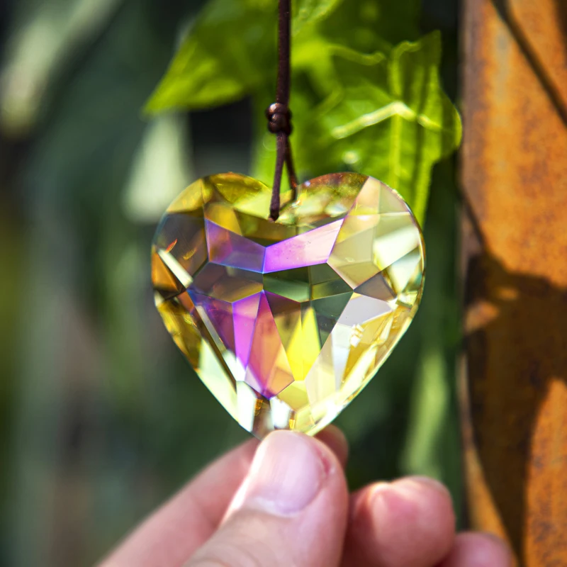 Crystal Sun Catcher Heart 45 Mm Aurora Borealis Sun Catcher Feng Shui  Crystal Rainbow Maker 