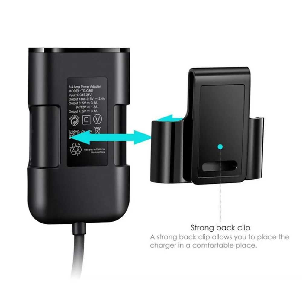 USB Автомобильное зарядное устройство 4 порта QC3.0+ 2.4A+ 3.1A зарядное устройство voiture USB pour Универсальный Быстрый адаптер с 5.6ft удлинитель кабель для телефона