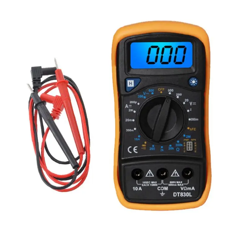 

DT850L Handheld Digital Multimeter LCD Display 1999 Counts AC/DC Tester Ammeter