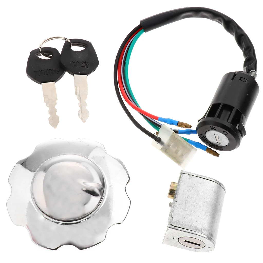 Ignition Key Switch Lock Oil Tank Cap For  CG125 ZJ125 ATV Motorcycles