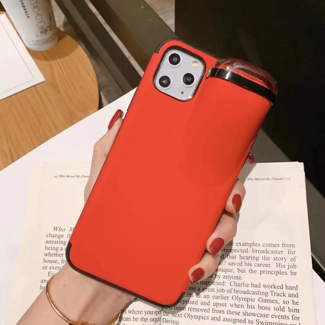 4 2 в 1 чехол для телефона наушники коробка для хранения для iPhone 11 Pro XS MAX XR X 7 8 Plus Airpods 1 2 Мягкий силиконовый чехол с колпачки для гарнитуры - Цвет: 4