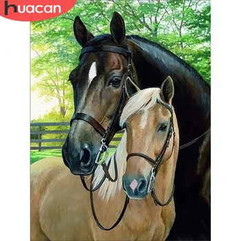

HUACAN 5D Diamond Painting Horse Full Drill Diamond Art Embroidery Cross Stitch Animal Home Decoration