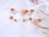 Lokaer Trendy Titanium Stainless Steel Flower Rhinestone Earrings Jewelry 3Pair/Set CZ Crystal Earrings For Women Girls E20039 ► Photo 3/3