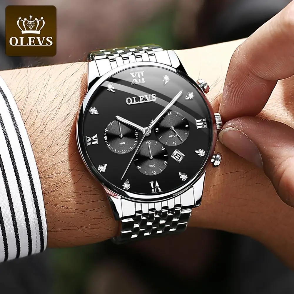 

New fashion waterproof watch quartz watch man's multifunctional Watch with calendar trending product