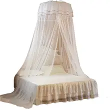 

Mosquito Net Round Top Stimulation Butterfly Pin Polyester Fiber Decorative Bed Canopy for Student