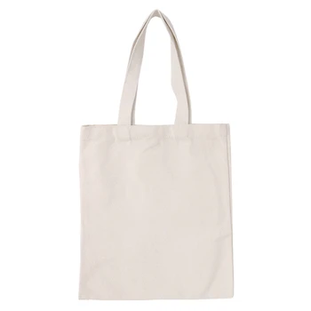 

Drop Ship. Personalized DIY Handbags Canvas Tote Bags Reusable Cotton Shopping Bag Beige