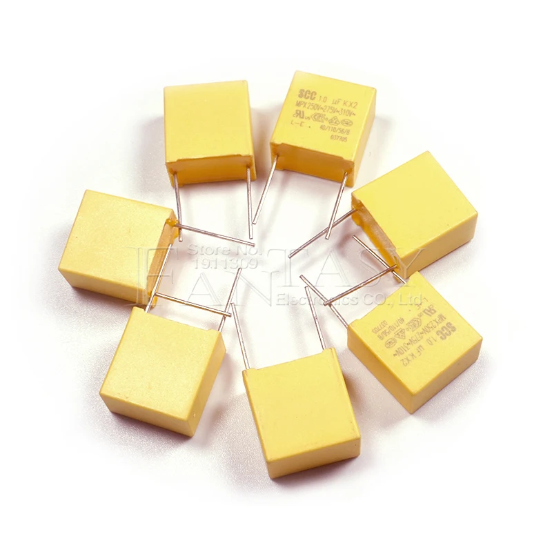 1uF capacitor polypropylene film capacitor 10pcs 275VAC Pitch 15mm X2 Polypropylene film