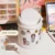 W&G Ins Desktop Small Trash Bin Waste Bin Bedroom Home Cute Trash Can With Lid Mini Garbage Storage Box Organizer Send Sticker