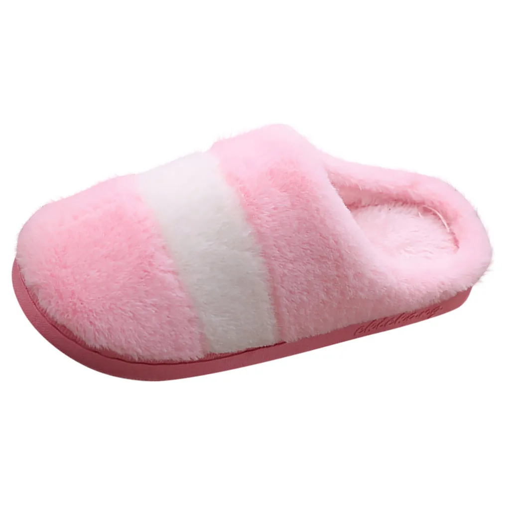 

Color matching wool unisex cotton slippers Non-slip solid color indoor flat heel Slippers Breathable Sweat-Absorbing Slippers #T