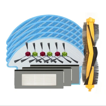 

1 Main Brush 3 Filter Sns 6 Side Brushes 5 Rags for Ecovacs Deebot Dj35 Dn33 Dn55 Robot Vacuum Cleanr Parts Brush