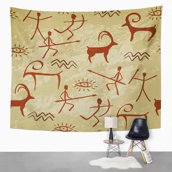 

Tan Tapestry Cave Painting Brown Tapestry For Bedroom Room Decor Wall Hanging Wall Art Tapestry Picnic Mat Beach Towel Bed Cover