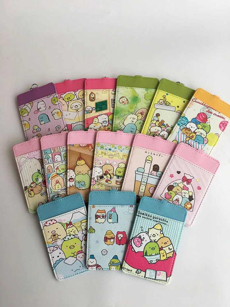 1PCS Sumikko gurashi Anime Plush Card Holder PU Cartoon Credit ID Bags