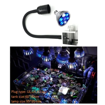 

LED Aquarium coral Light Grow Lighting Lamp Plant Clip Lamp with e27 lamp holder Gooseneck lights for Fish Algaes Flower