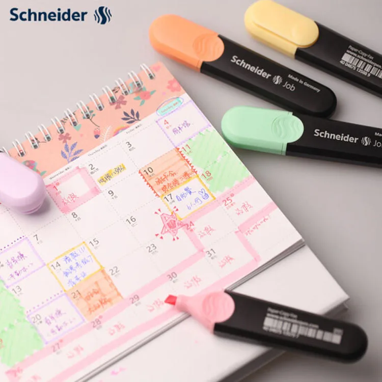

Germany Schneider Electric Color Fluorescent Pen Job150 Students Office Large-Volume Environmentally Friendly Marking Marking Pe