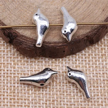 

Wecharms 50pcs 15x6x5mm Bird Small Hole Beads Antique Silver Color DIY Jewelry Making Accessories