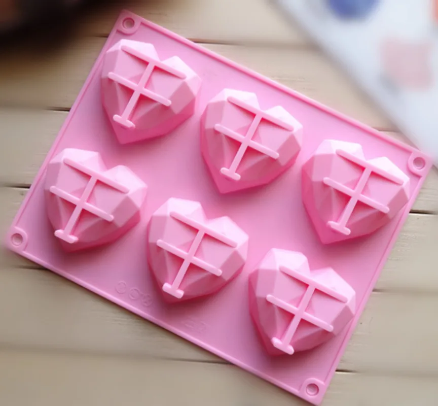 

1pcs 6Holes Diamonds Food Grade Silicone Cake Mold/Chocolate Mold/Ice Mold etc. DIY Mould